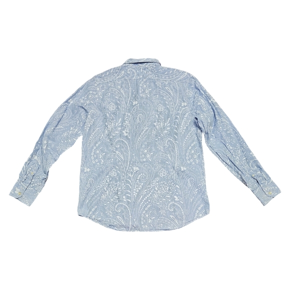 Men's button up shirt floral/paisley/striped design - Picture 2 of 3